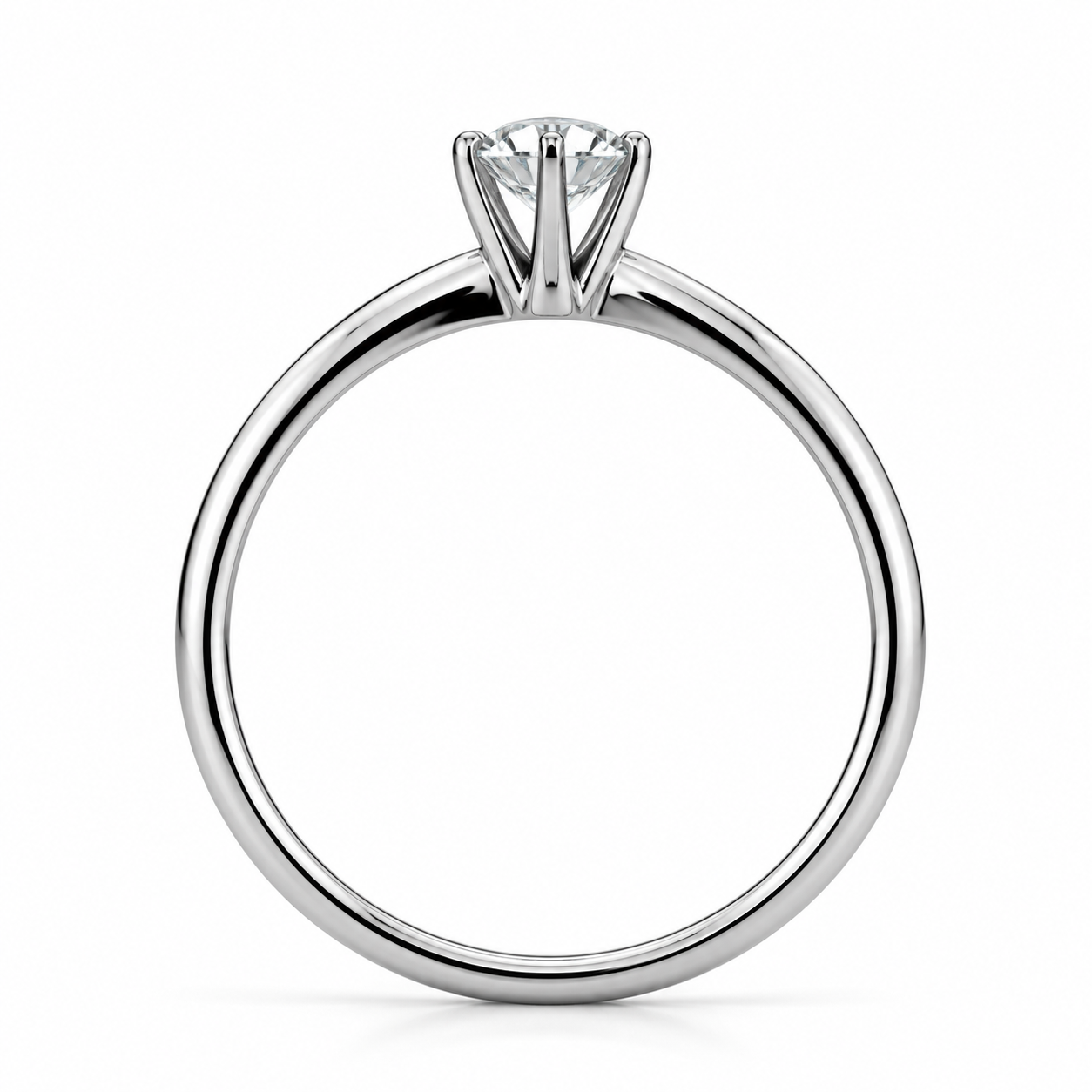 Anillo de Compromiso Oro Blanco 18K con Diamante Natural Talla Brillante 0,20 ct - Imagen 4