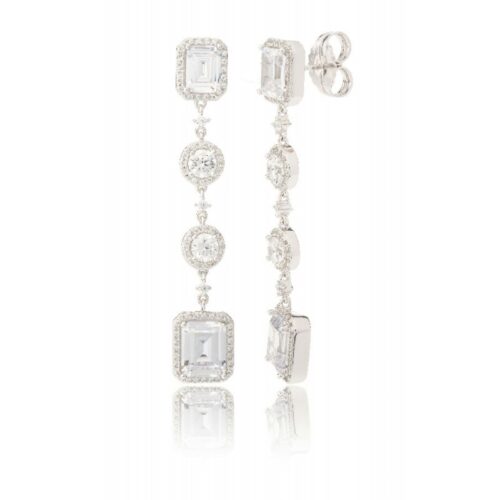 Pendientes de novia en plata con circonita