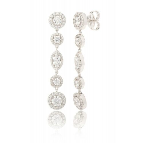 Pendientes de novia en plata con circonita