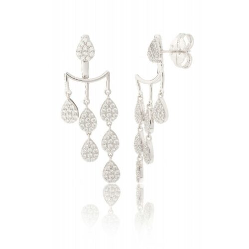 Pendientes de novia en plata con circonita