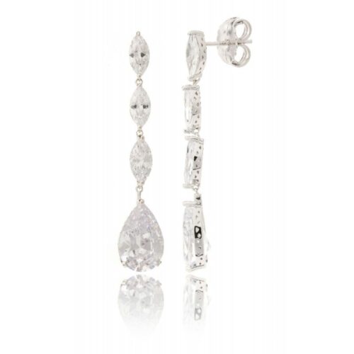 Pendientes para novias en plata con circonita