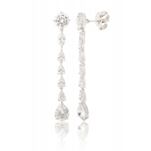 Pendientes para novias en plata con circonita