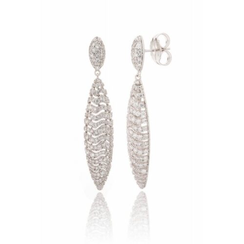 Pendientes de novia en plata con circonita