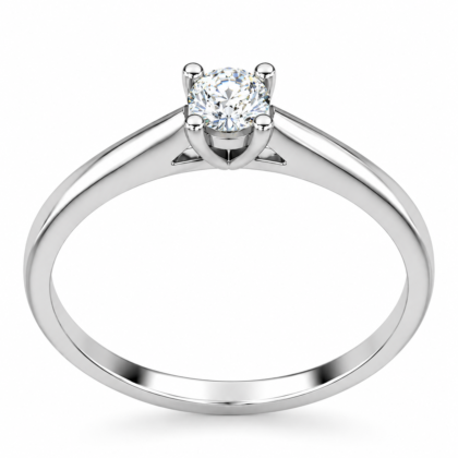 Anillo de Compromiso Oro Blanco 18K con Diamante Natural Talla Brillante 0,17 ct Certificado GIA