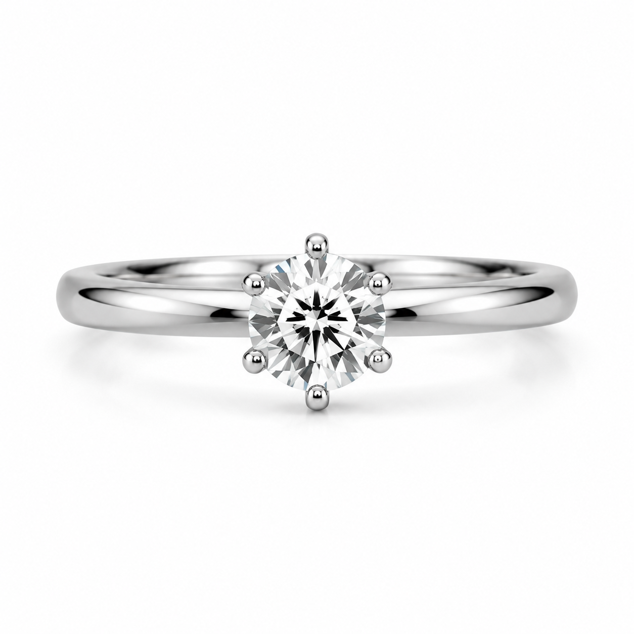 Anillo de Compromiso Oro Blanco 18K con Diamante Natural Talla Brillante 0,20 ct - Imagen 2