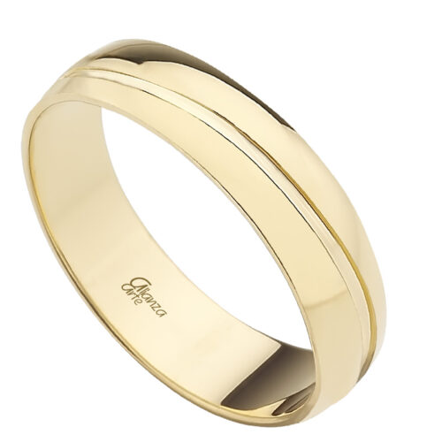 Alianza de boda de oro amarillo 5 mm