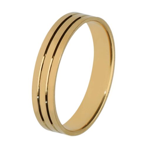 Alianza de boda de oro 18 kt 4 mm