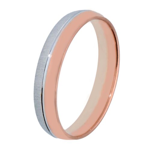 Alianza de boda oro 18ks blanco y Rosa 4 mm