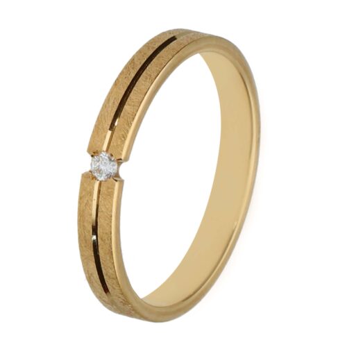 Alianza de boda de oro 18 kt 3 00mm con diamante 0,03 ct