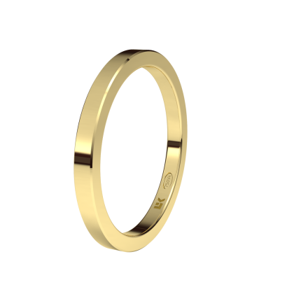 Alianza de boda plana oro amarillo 2 00 mm disponible en blanco y Rosa