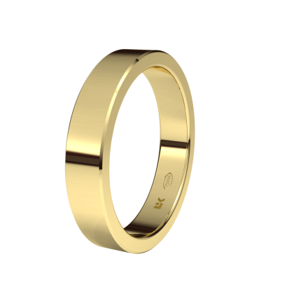 Alianza de boda plana oro amarillo 4 00 mm disponible en blanco y Rosa