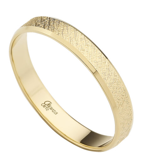 Alianza de boda de Oro Amarillo 3 mm