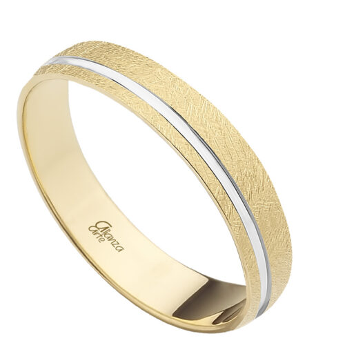 Alianza de boda de oro amarillo 4 mm