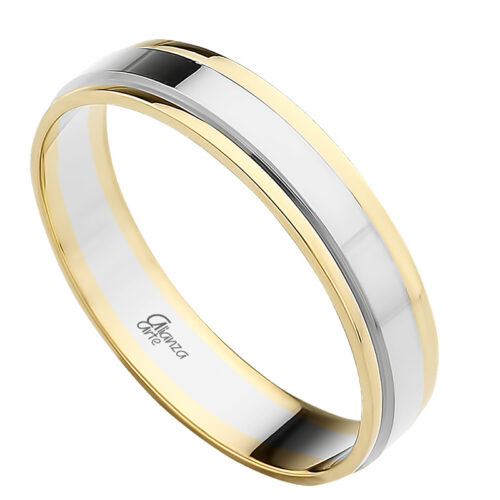 Alianza de boda de oro amarillo 4 mm