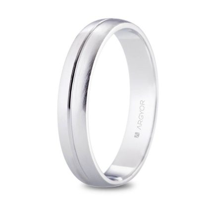Alianza de boda  Platino Media caña 4,00 mm