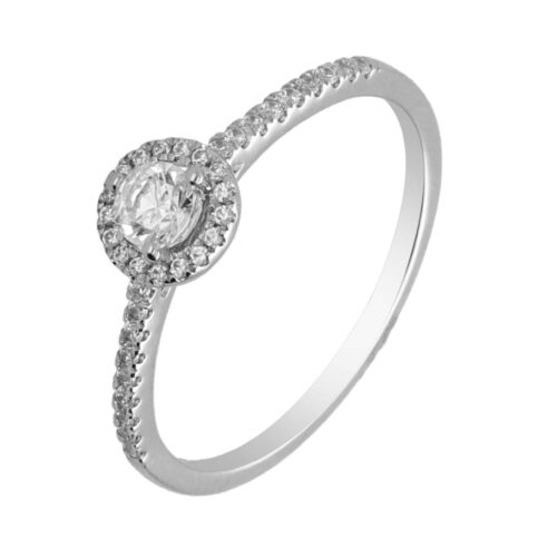 Anillo de compromiso de oro blanco 0 34ct