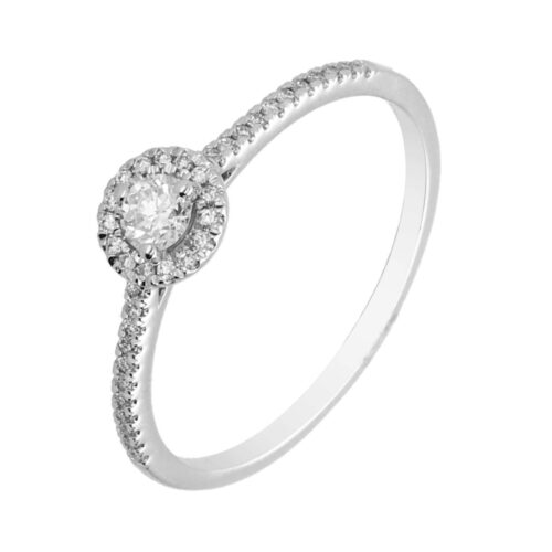 Anillo de compromiso de Oro blanco 0,22ct