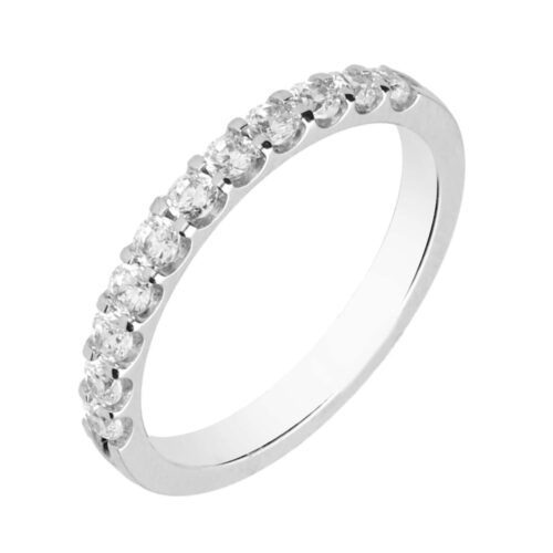 Anillo compromiso media alianza con 11 brillantes 0,50 ct