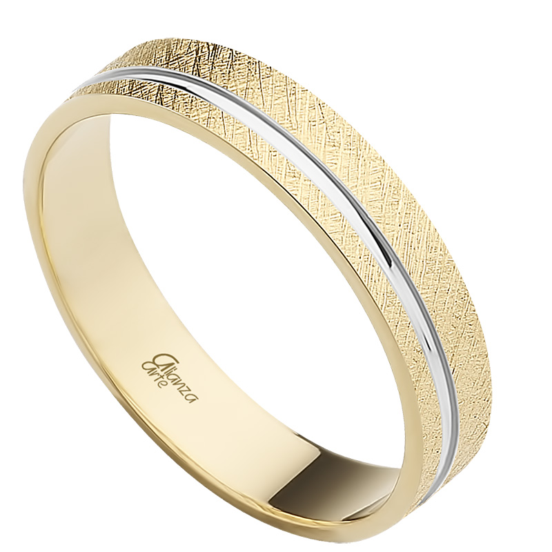 Alianza de boda de oro amarillo 4 mm - Imagen 2