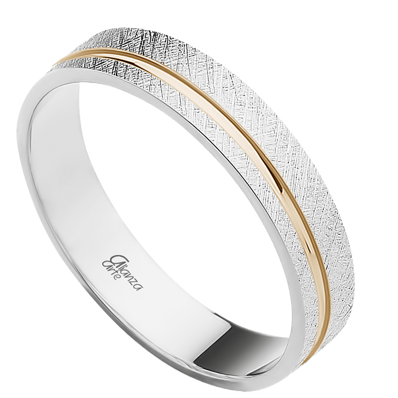 Alianza de boda de oro amarillo 4 mm - Imagen 4