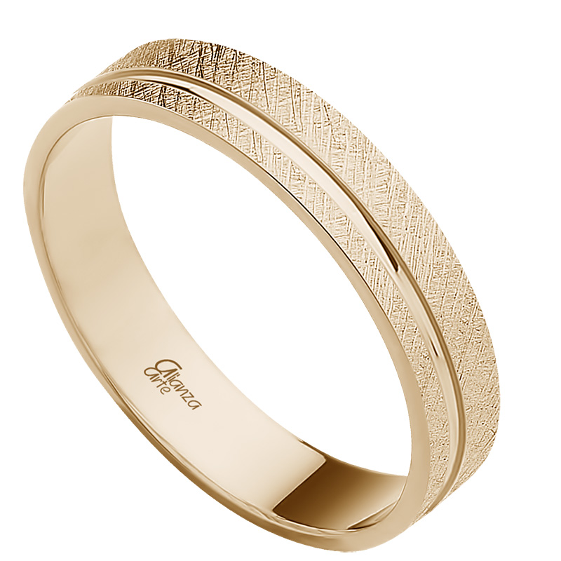 Alianza de boda de oro amarillo 4 mm - Imagen 6