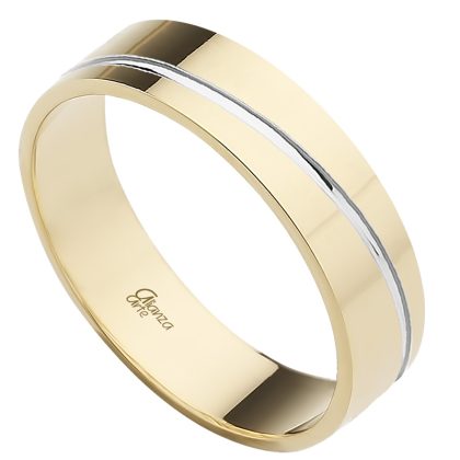 Alianza de boda de oro amarillo 5 mm