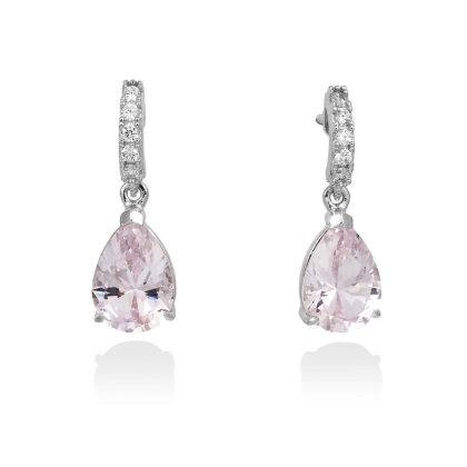 Pendientes de novia Rosa en plata