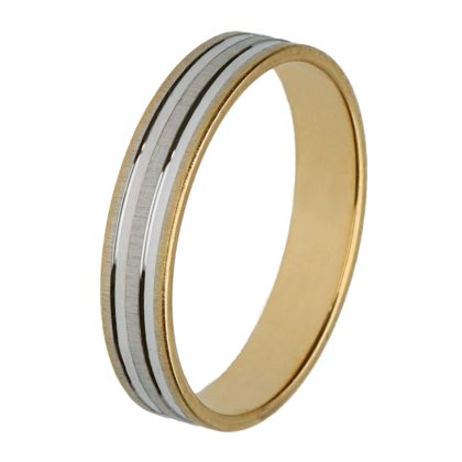 Alianza de boda oro 18ks amarillo y blanco