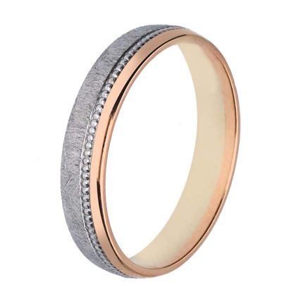 Alianza de boda oro 18ks blanco y Rosa