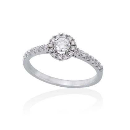 Anillo de compromiso oro 18ks y diamantes