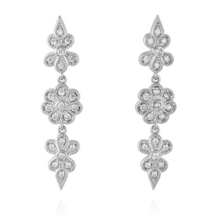 Pendientes de novia Boho en plata