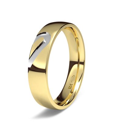 Alianza de boda de oro bicolor de 9kts con 4 50 mm de ancho. tambien disponible en 18ks.