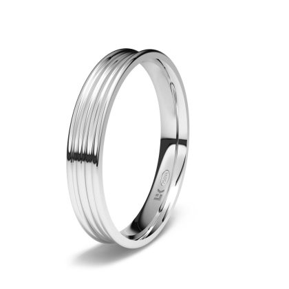 Alianza de boda oro blanco de 18ks con 5 00 mm de ancho interior confort.