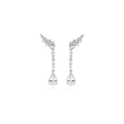 Pendientes trepadores de novia en plata