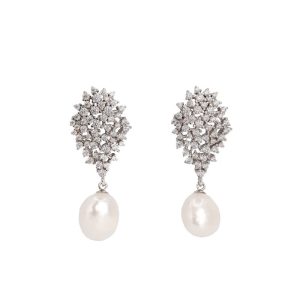 Pendientes de Perla con circonitas elegantes para ocasiones especiales