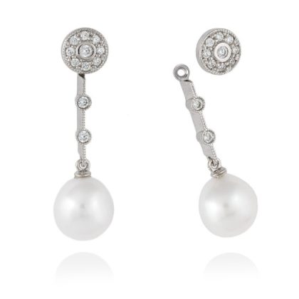 Pendientes desmontables de plata con perlas