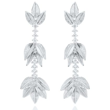 Pendientes de plata con diseño de hojas